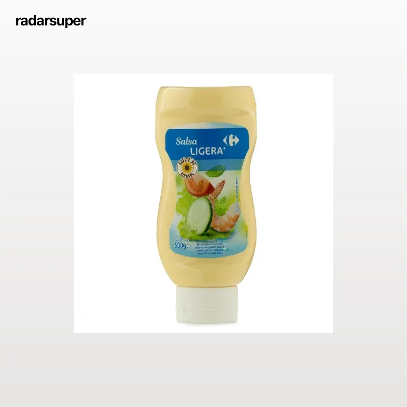 Salsa ligera con aceite de girasol Carrefour 500 ml.
