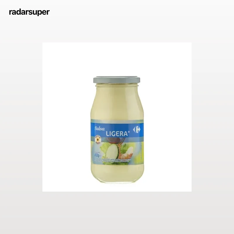 Salsa ligera con aceite de girasol Carrefour tarro 450 ml.