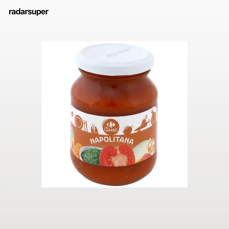 Salsa napolitana Carrefour sin gluten tarro 300 g.