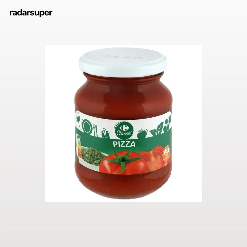 Salsa para pizza al orégano Carrefour sin gluten tarro 300 g.