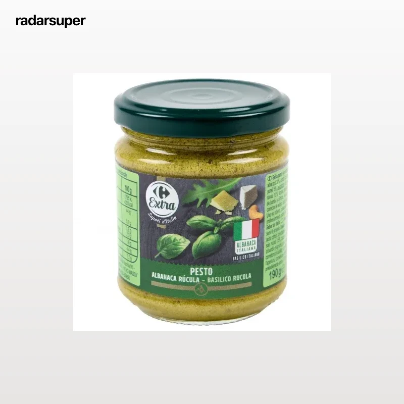 Salsa pesto y rúcula Extra Carrefour 190 g.