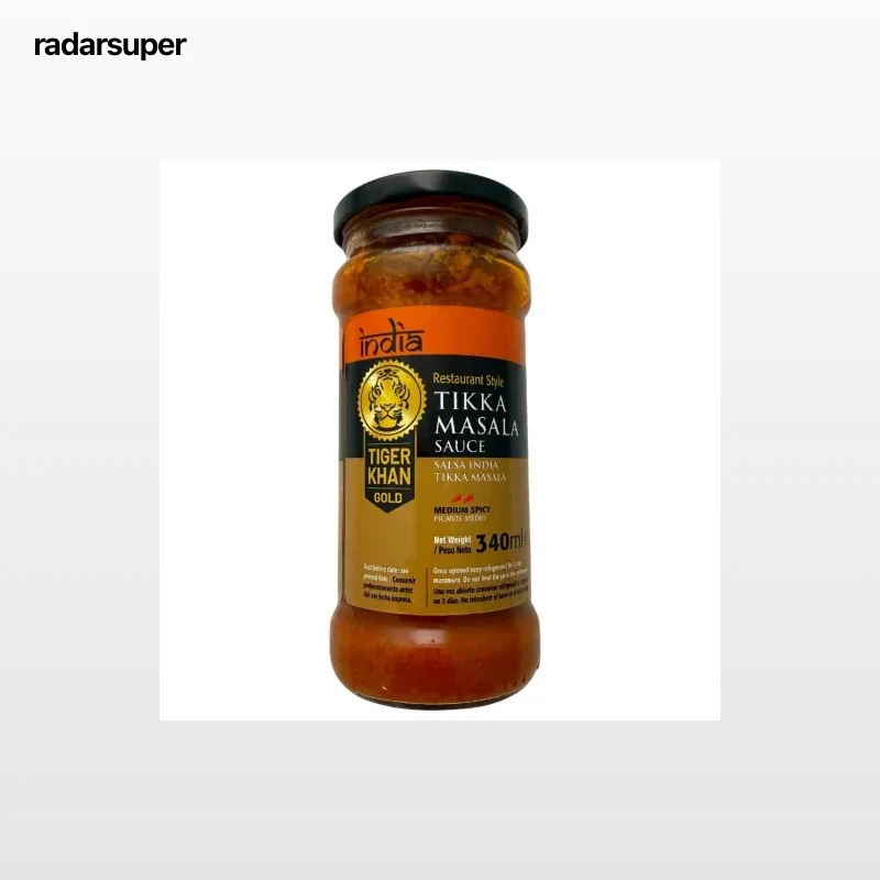 Salsa tikka masala picante suave Tiger Khan 340 ml.