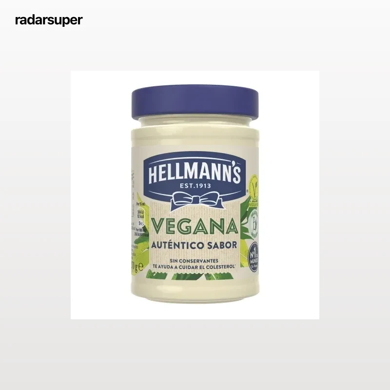Salsa vegana Hellmann’s sin gluten y sin lactosa 270 g.