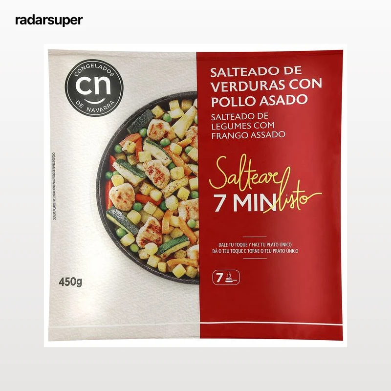 Salteado verduras con pollo asado congelados Navarra 450g