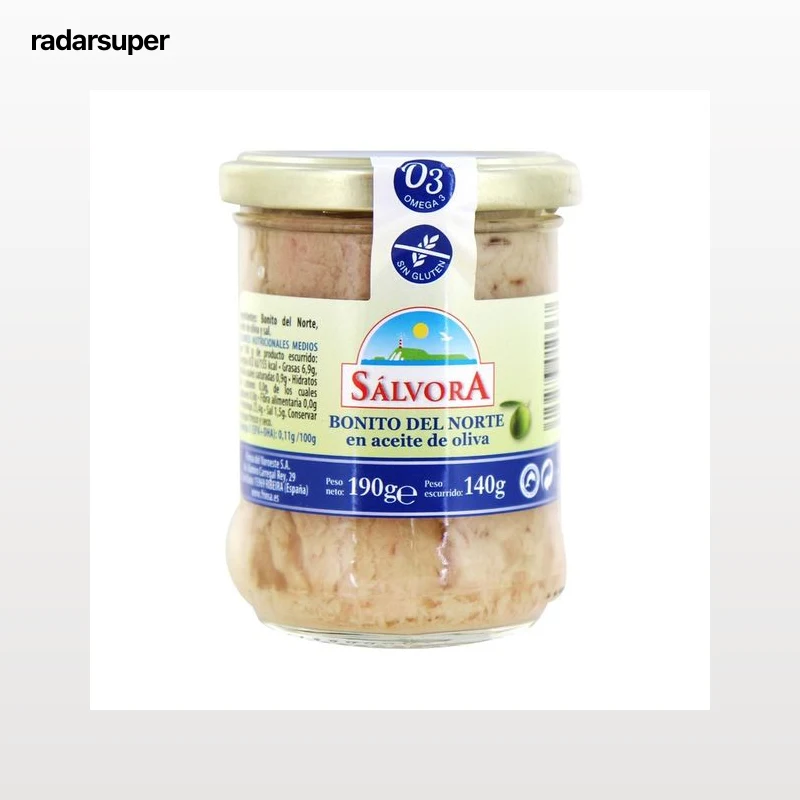 SÁLVORA Bonito del norte en aceite de oliva frasco de 140 g.