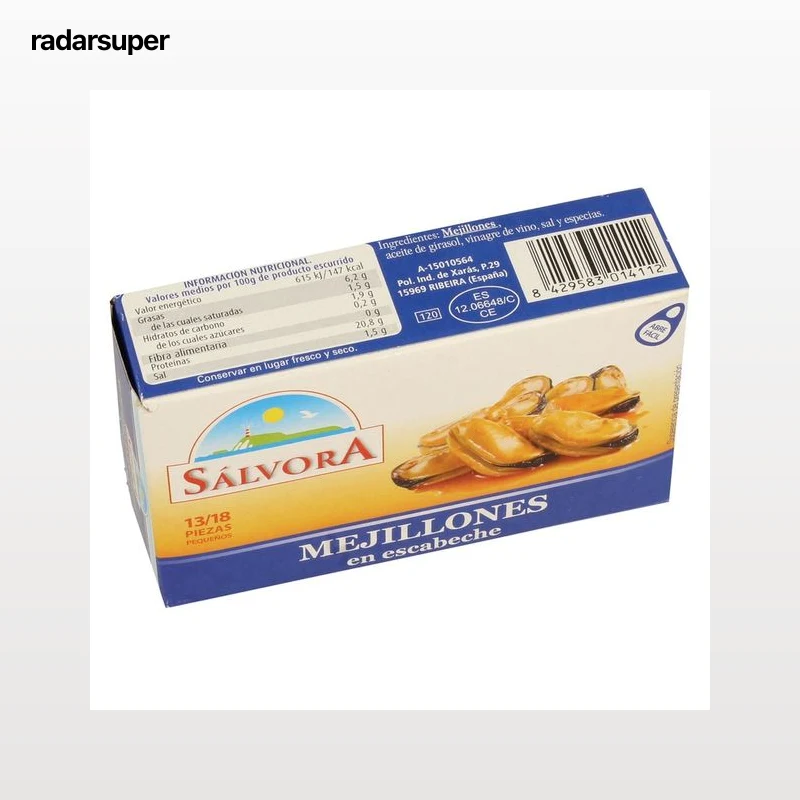 SÁLVORA Mejillones escabeche 13/18 piezas 69 g.