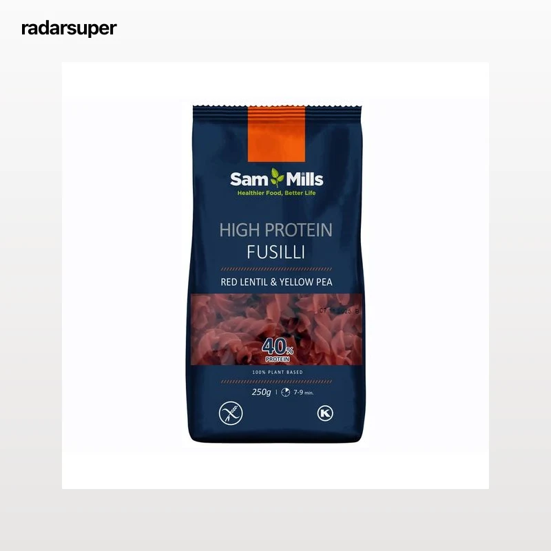 SAM MILLS High protein Espirales sin gluten, 40% de proteína, 250 g.