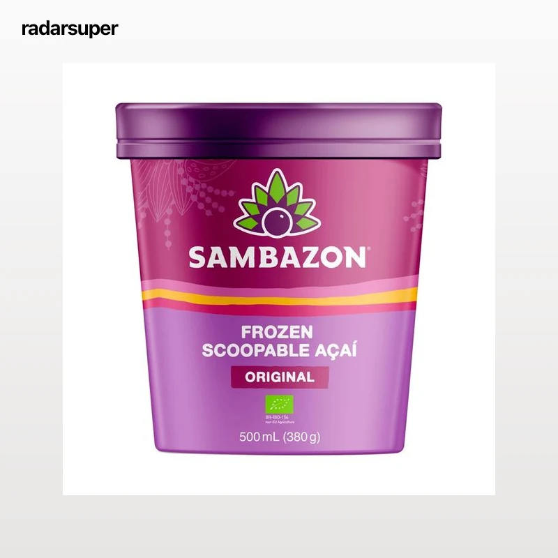 SAMBAZON Tarrina de helado de sorbete de açai de origen ecológico 500 ml.