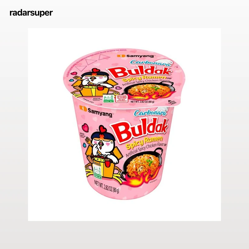 SAMYANG Ramen coreano sabor a carbonara y pollo picante Buldak 80 g.