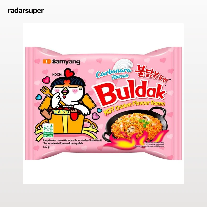 SAMYANG Ramen salteado carbonara con pollo picante Buldak 130 g.
