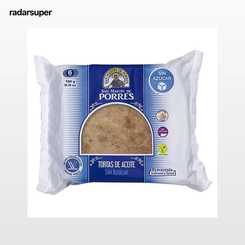 SAN MARTÍN DE PORRES Tortas de aceite sin azúcares añadidos 6 uds, 180 g.
