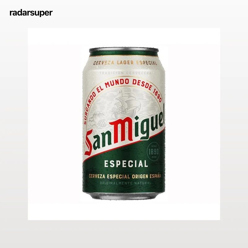 SAN MIGUEL Cerveza rubia de sabor fresco y de ligero amargor lata 33 cl.