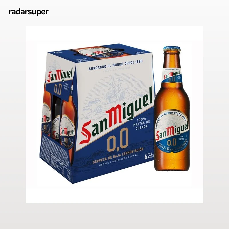 SAN MIGUEL Cervezas sin alcohol 0% Pack 6 uds. x 25 cl.