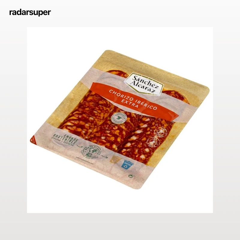 SÁNCHEZ ALCARAZ Chorizo ibérico extra, elaborado sin gluten ni lactosa y cortado en lonchas SÁNCHEZ ALCARAZ 100 g.