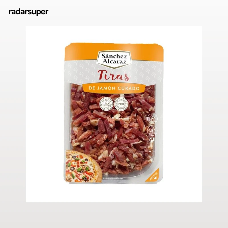 SÁNCHEZ ALCARAZ Jamón curado cortado en tiras SÁNCHEZ ALCARAZ 150 g.