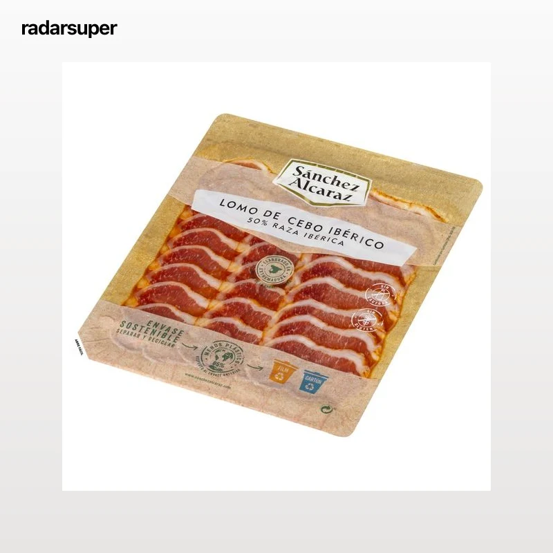 SÁNCHEZ ALCARAZ Lomo de cebo ibérico (50% raza ibérica), cortado en lonchas SÁNCHEZ ALCARAZ 100 g.