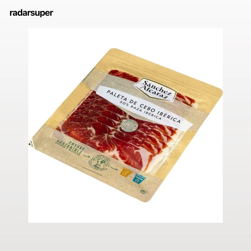 SÁNCHEZ ALCARAZ Paleta de cebo ibérica (50% raza ibérica), cortada en lonchas SÁNCHEZ ALCARAZ 100 g.