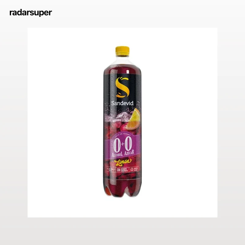 SANDEVID Tinto de verano con limón y sin alcohol ni azúcar SANDEVID botella de 1,5 l.