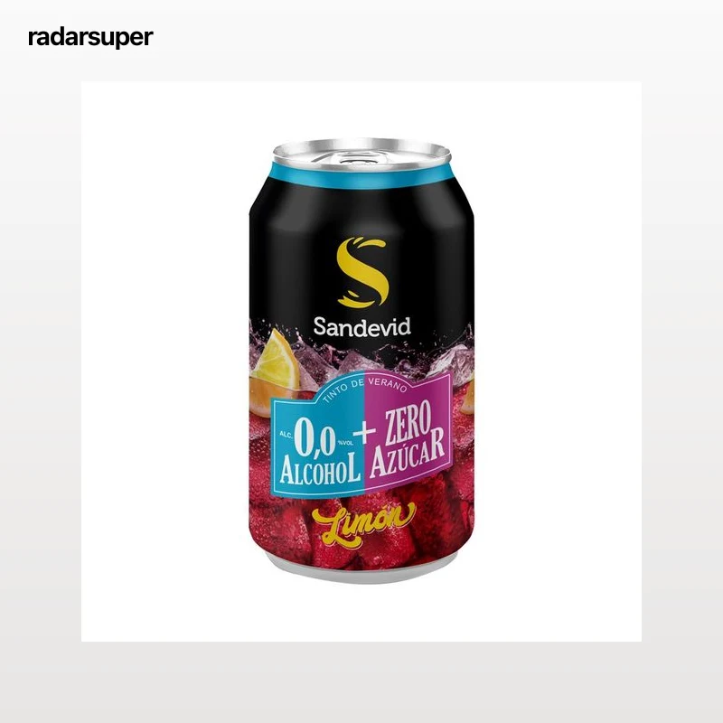 SANDEVID Tinto de verano sin alcohol y sin azúcar con un toque de limón lata 33 cl.