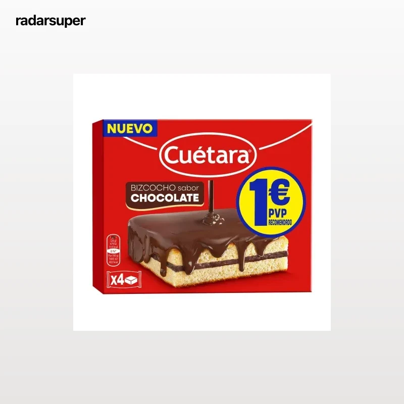 Sándwich de Bizcocho sabor chocolate Cuétara 112 g.