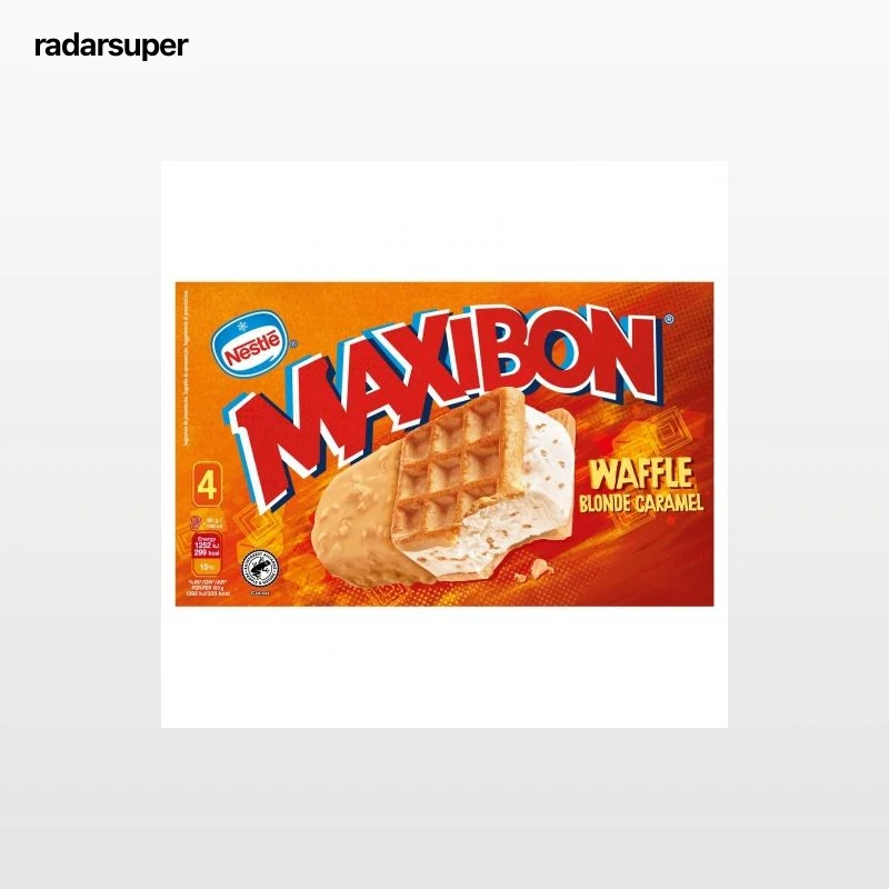 Sandwich de nata con caramelo Maxibon Waffle Nestlé 4 ud.