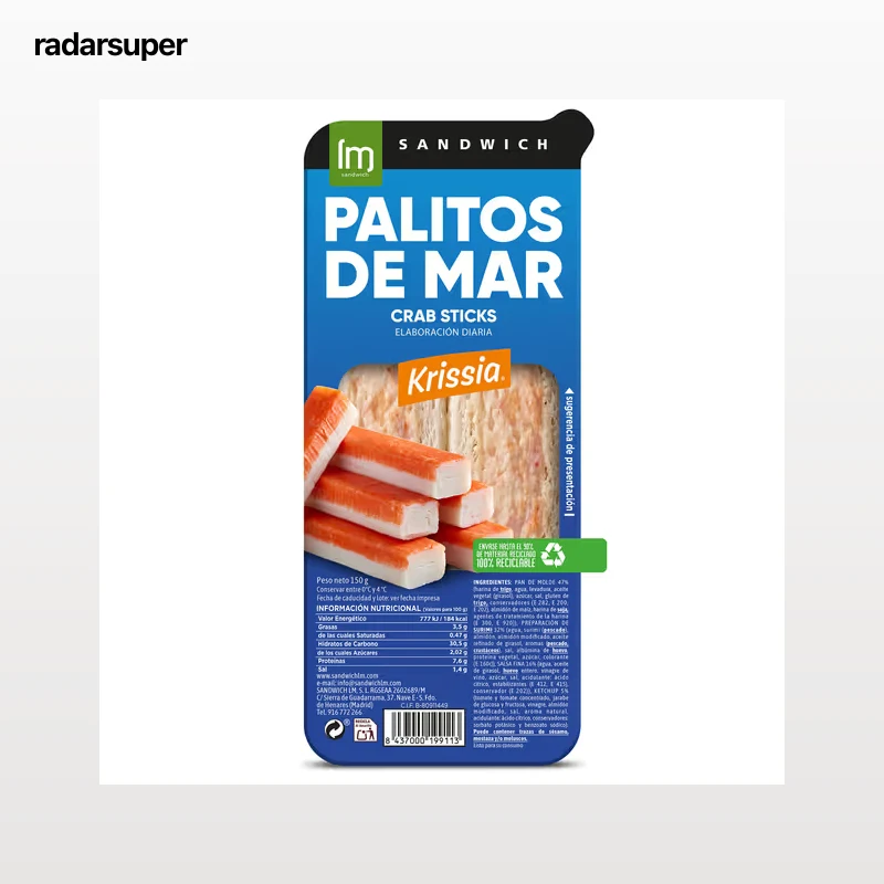 Sándwich con palitos de mar Lm 150 g