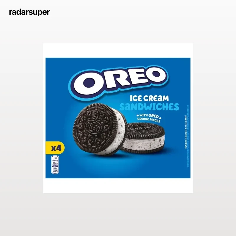 Sandwich sabor a vainilla con trocitos de galletas Oreo 4 ud.