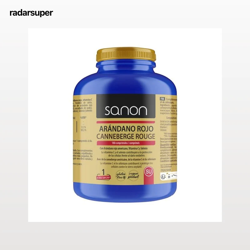 SANON Arándano rojo, vitamina C y selenio (Complemento alimenticio) 180 cápsulas.