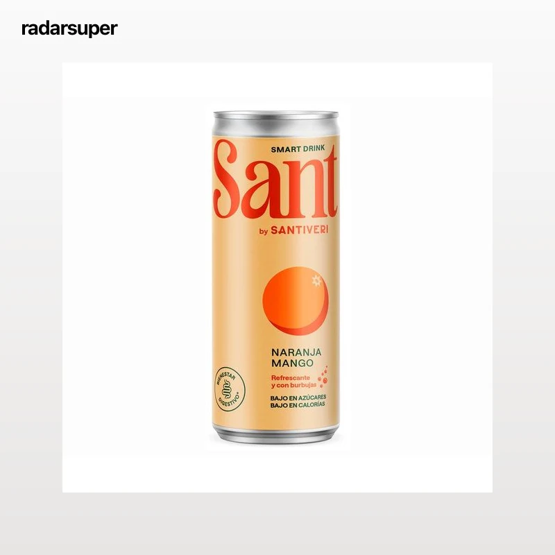 SANT Refresco de naranja y mango lata 330 ml.