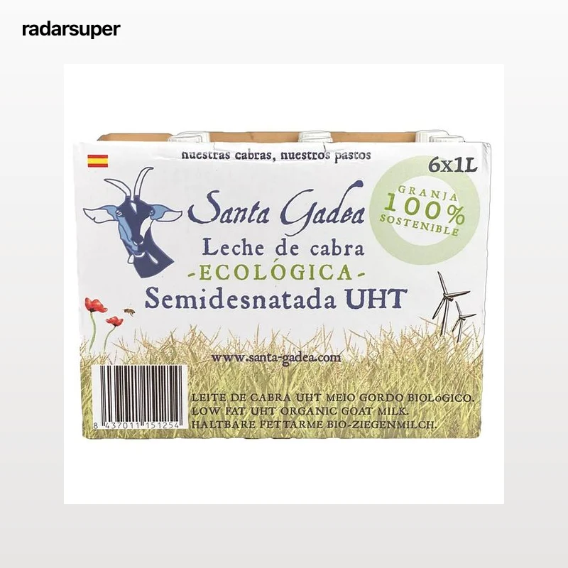 SANTA GADEA Leche de cabra ecológica Pack de 6 botellas de 1 L.