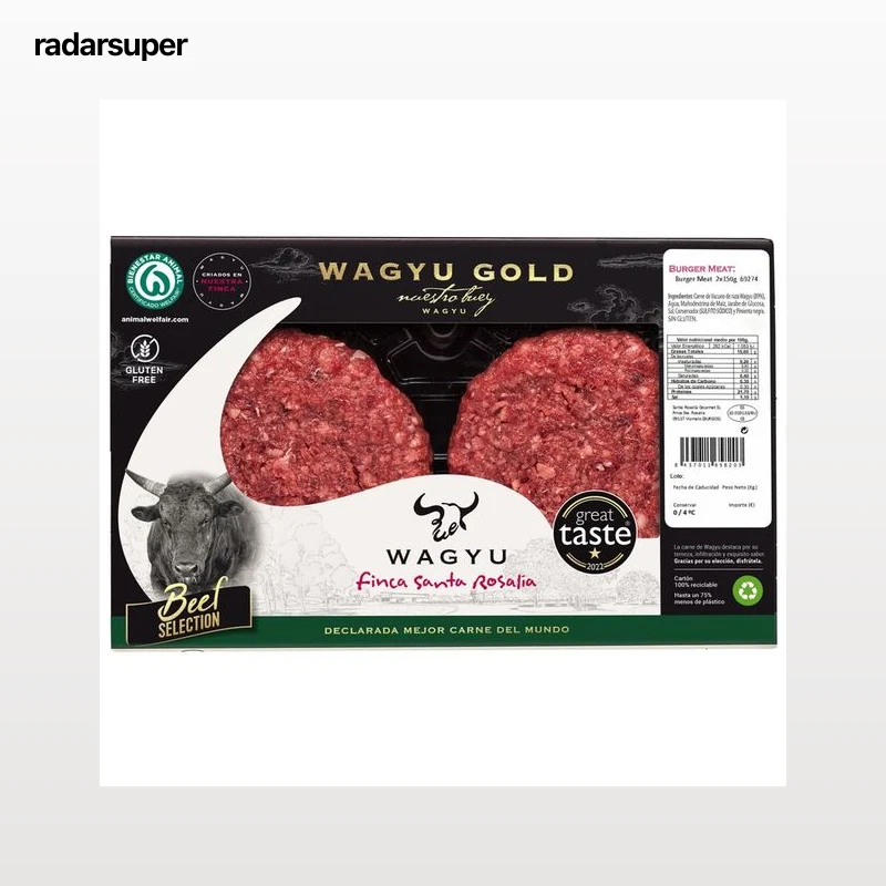 SANTA ROSALIA Beef selection Burguer meat de carne de vacuno raza wagyu 2 x 150 g.