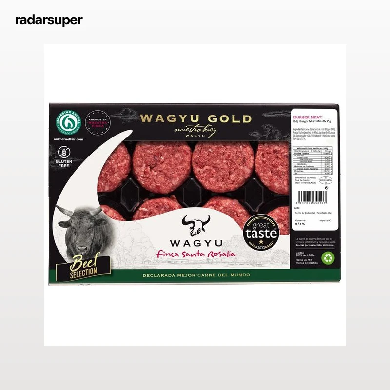 SANTA ROSALIA Wagyu gold Mini burger meat de vacuno raza Wagyu 8 x 35 g.