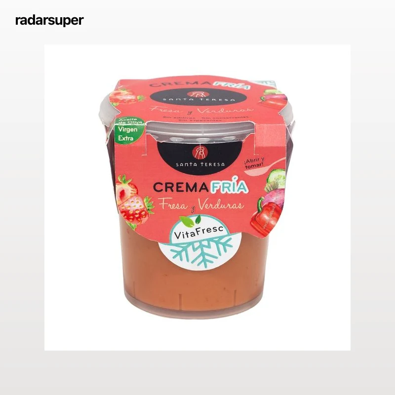 SANTA TERESA Crema fría de fresa y verduras, lista para tomar 400 g.