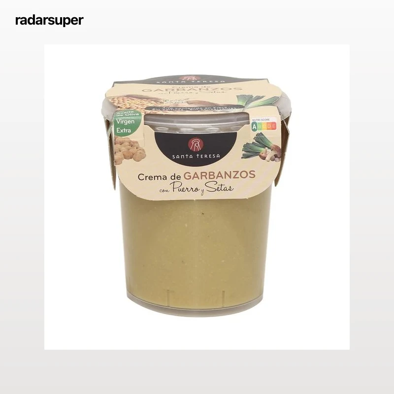 SANTA TERESA Crema de garbanzos con puerro y setas 400 ml.