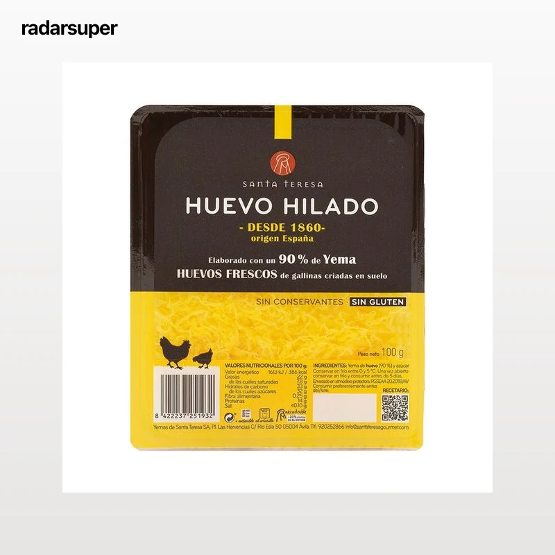 SANTA TERESA Huevo hilado elaborado con un 90% de yema y sin gluten SANTA TERESA 100 g