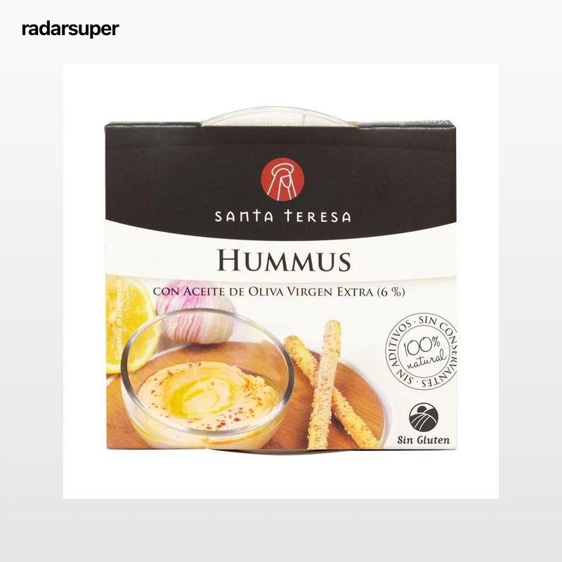 SANTA TERESA Hummus 100% natural sin aditivos ni conservantes 180 g.