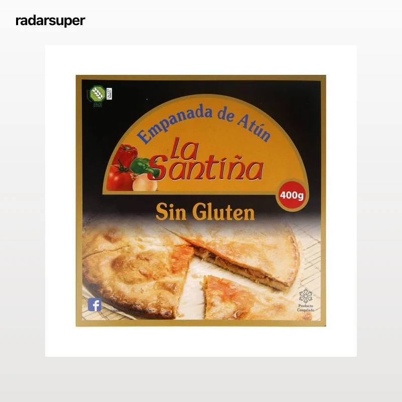 LA SANTIÑA Empanada de atún congelada elaborada sin gluten 400 g.