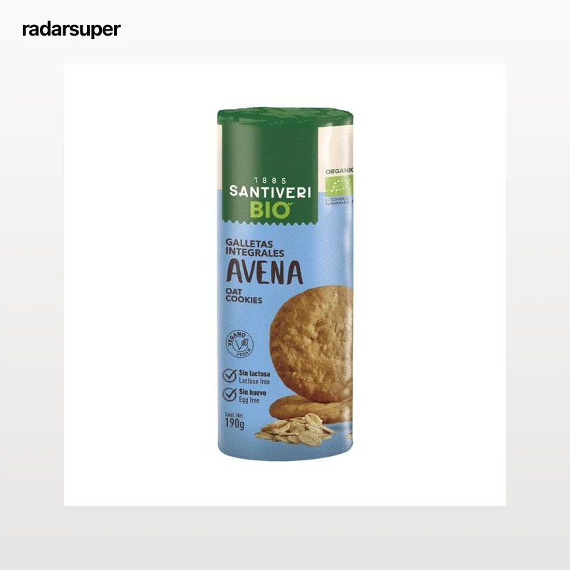 SANTIVERI Bio Gelletas integrales de avena ecológica 190 g.