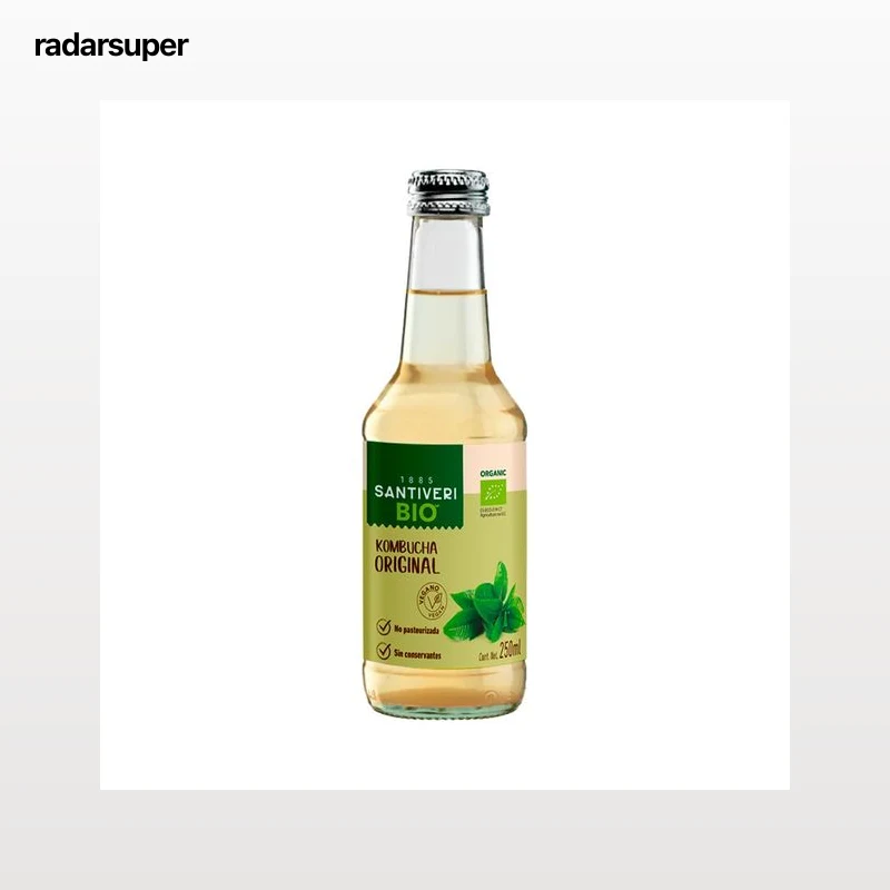 SANTIVERI Bio Kombucha (bebida de té verde fermentada) ecológica botella 25 cl.