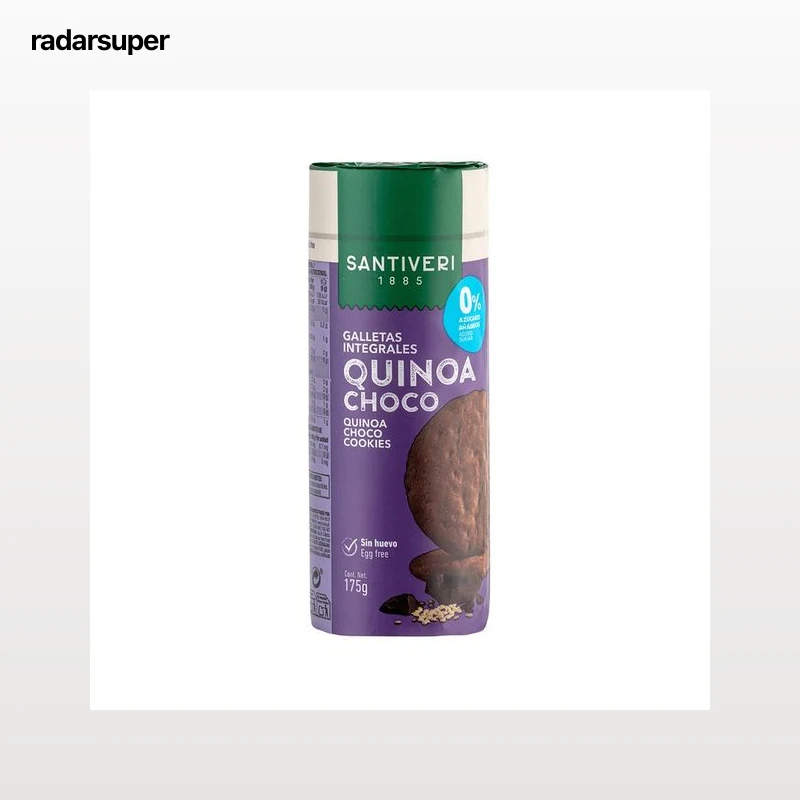 SANTIVERI Galletas Digestive sin azúcar añadido quinoa/choco 175 g.