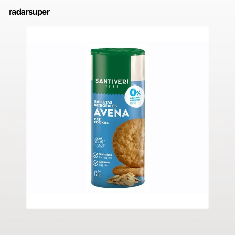 SANTIVERI Galletas integrales con avena 0 % 190 g.