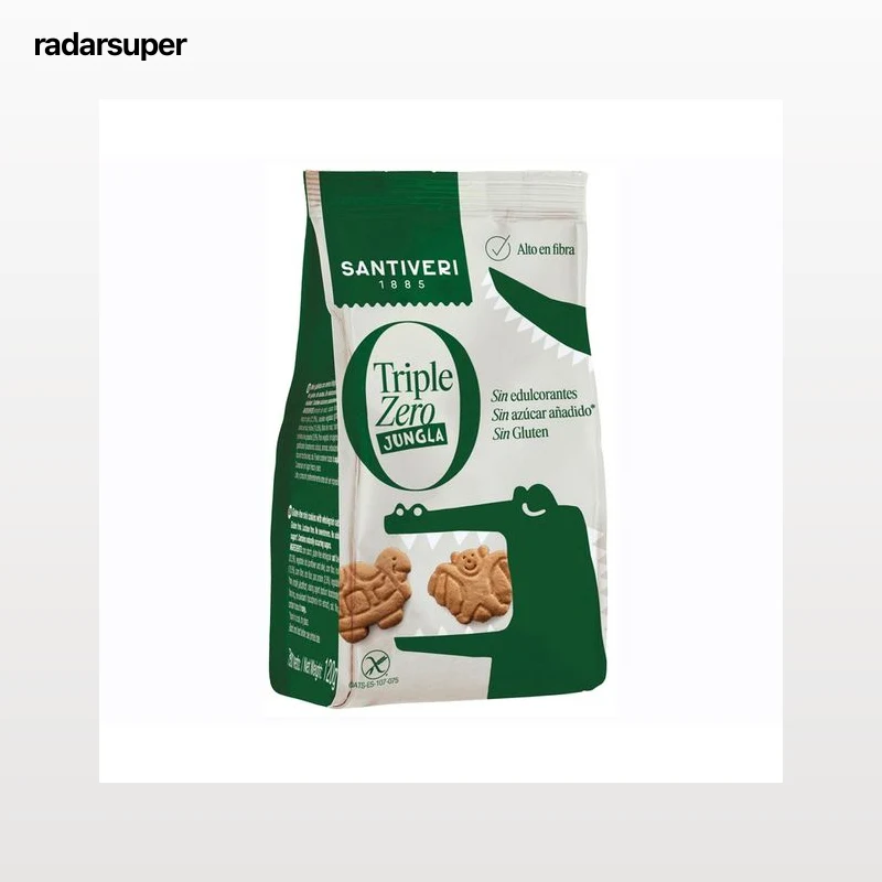 SANTIVERI Galletas jungla triple zero sin gluten 120 g.