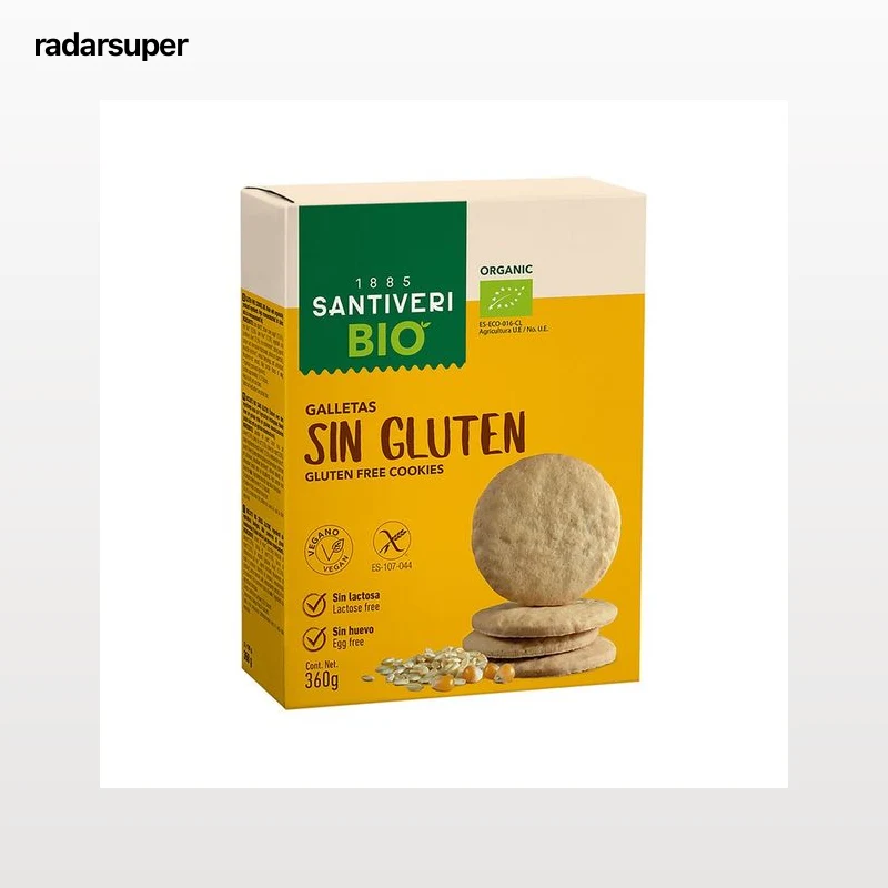 SANTIVERI Galletas sin gluten ecológicas SANTIVERI BIO DIGESTIVE 360 g.