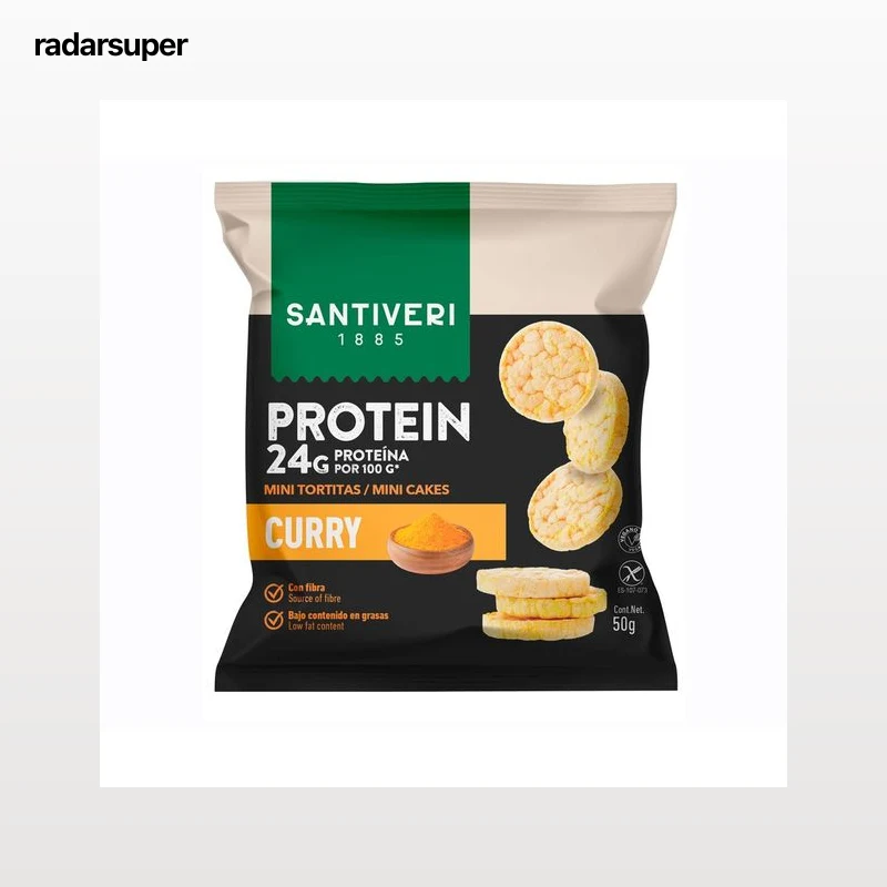 SANTIVERI Mini tortitas protein curry 50 g.