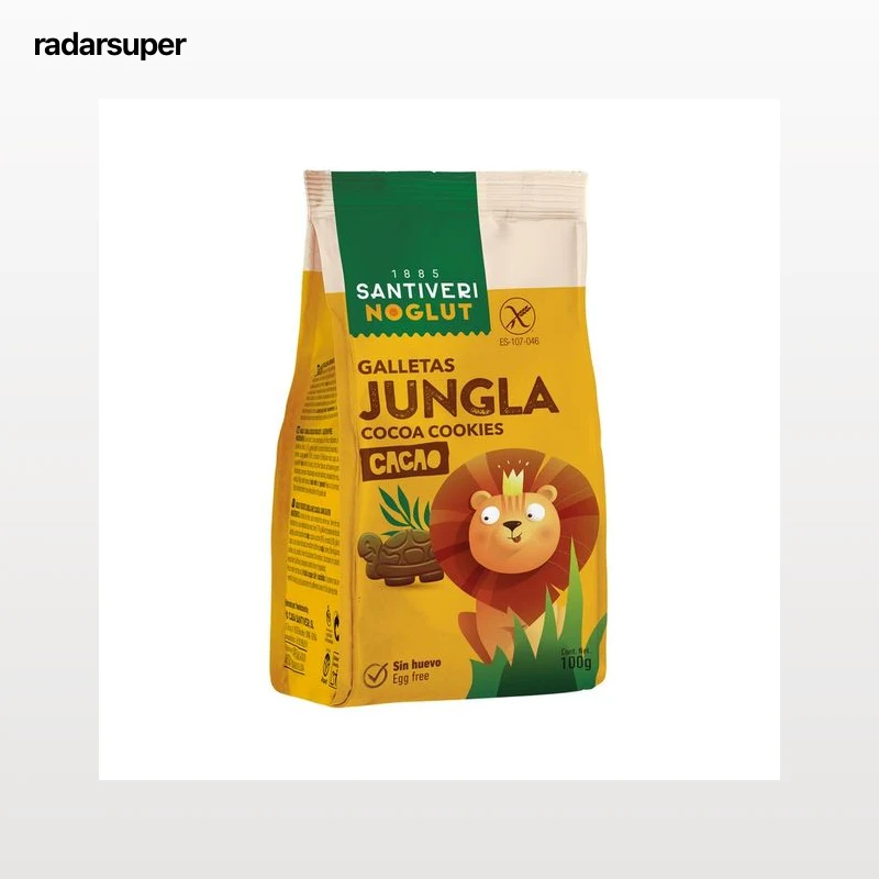 SANTIVERI Noglut Galletas jungla con cacao sin gluten 100 g.