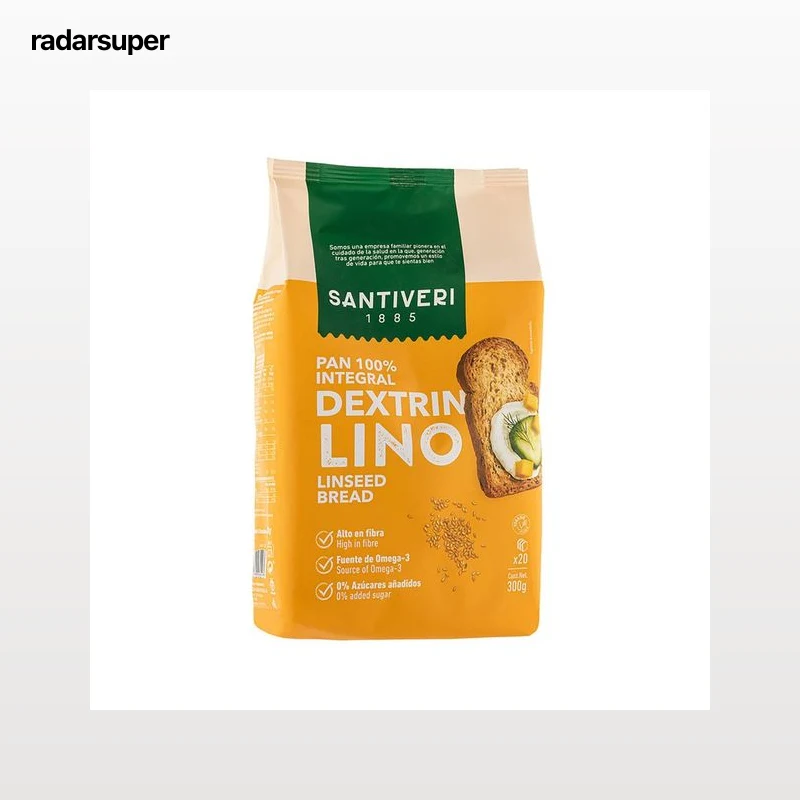 SANTIVERI Pan de molde integral con semillas de lino SANTIVERI DEXTRIN300 g.