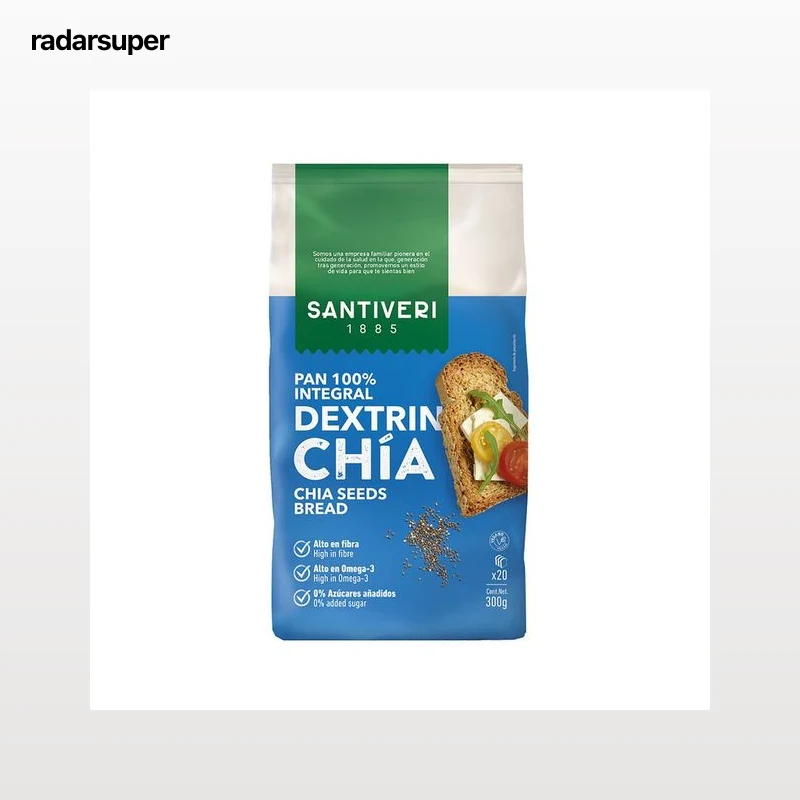 SANTIVERI Pan tostado integral con semillas de chía SANTIVERI DEXTRIN 300 g.