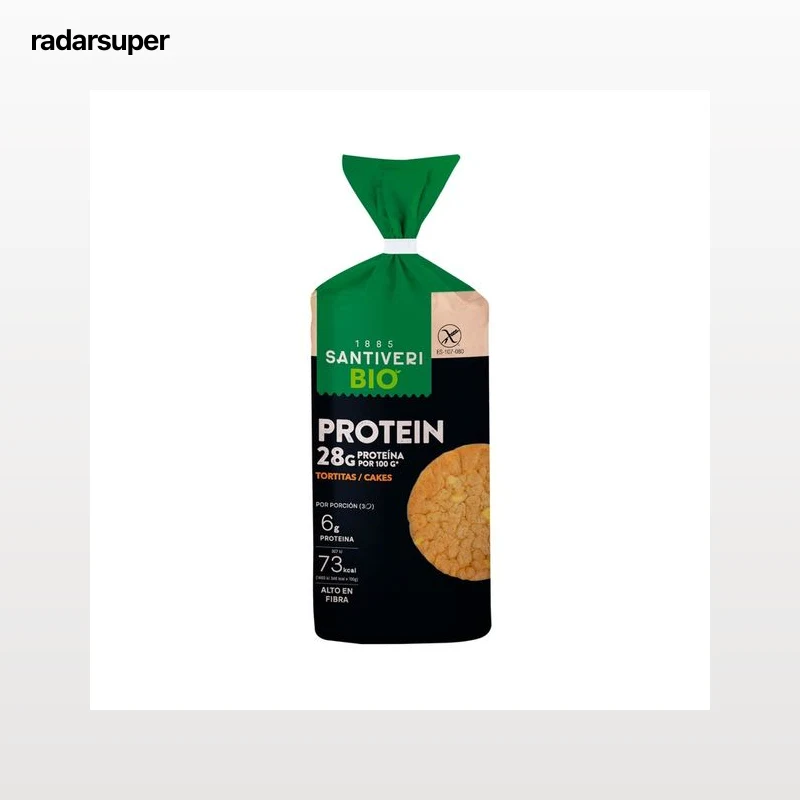 SANTIVERI Tortitas protein sin gluten bio 100 g.