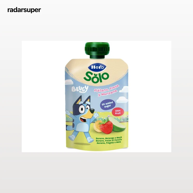 SAQUETA FRUTA HERO BLUEY BANANA MORANGO E MAÇÃ 100G