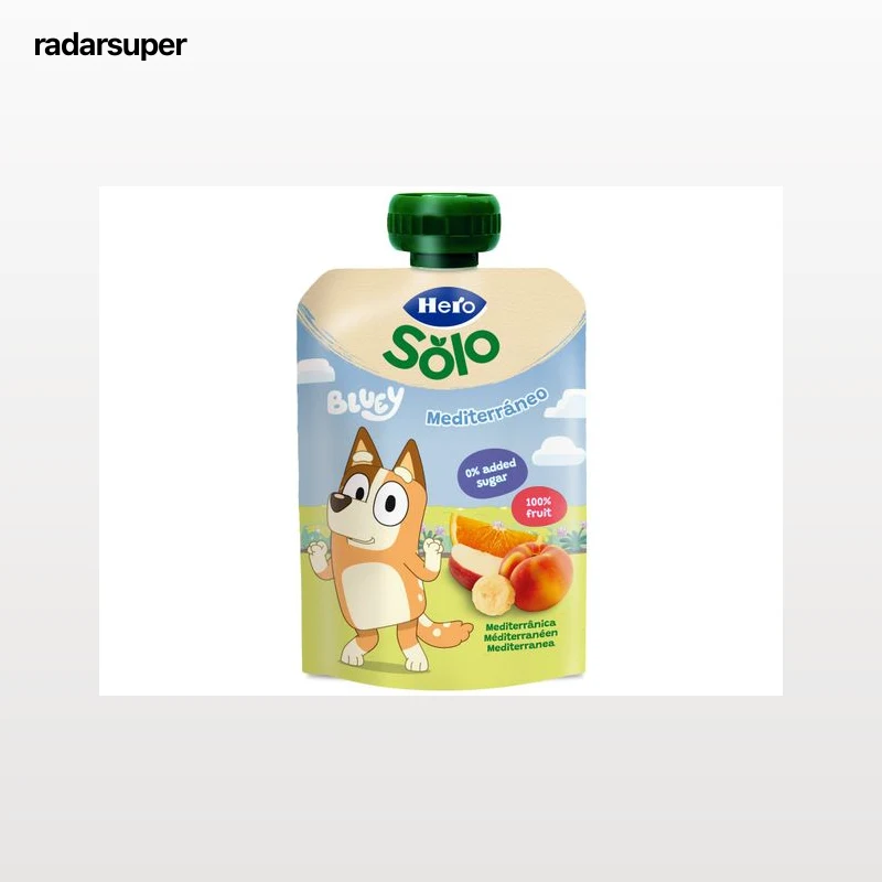 SAQUETA FRUTA HERO BLUEY PÊSSEGO LARANJA BANANA E MAÇÃ 100GR